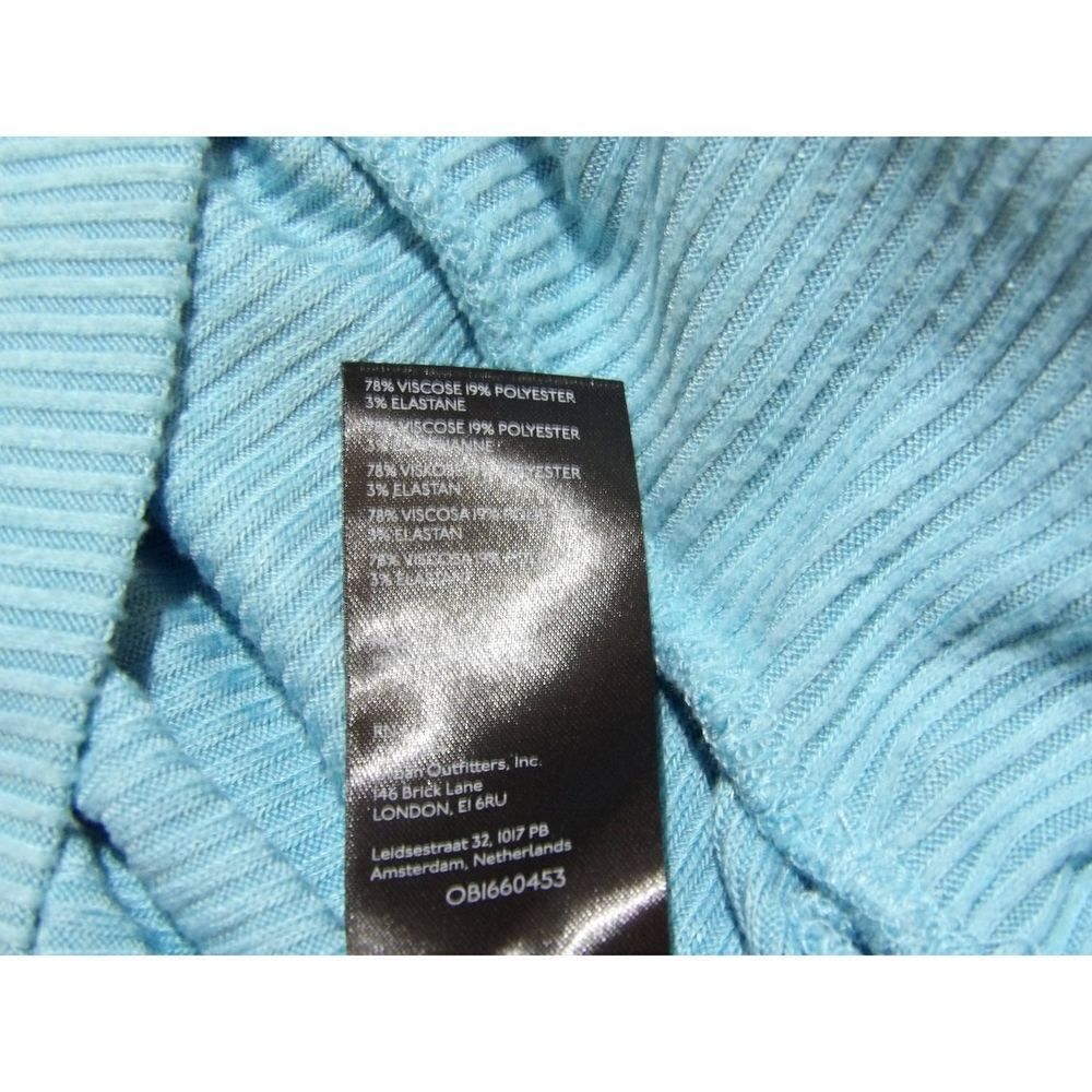 Anthropologie Womens Blue‎ Ribbed Deep V Wrap Sweater XL - Picture 5 of 5